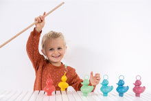 Afbeelding in Gallery-weergave laden, Scratch set Van 6 Kermiseendjes + 2 houten hengels - Koraalrif
