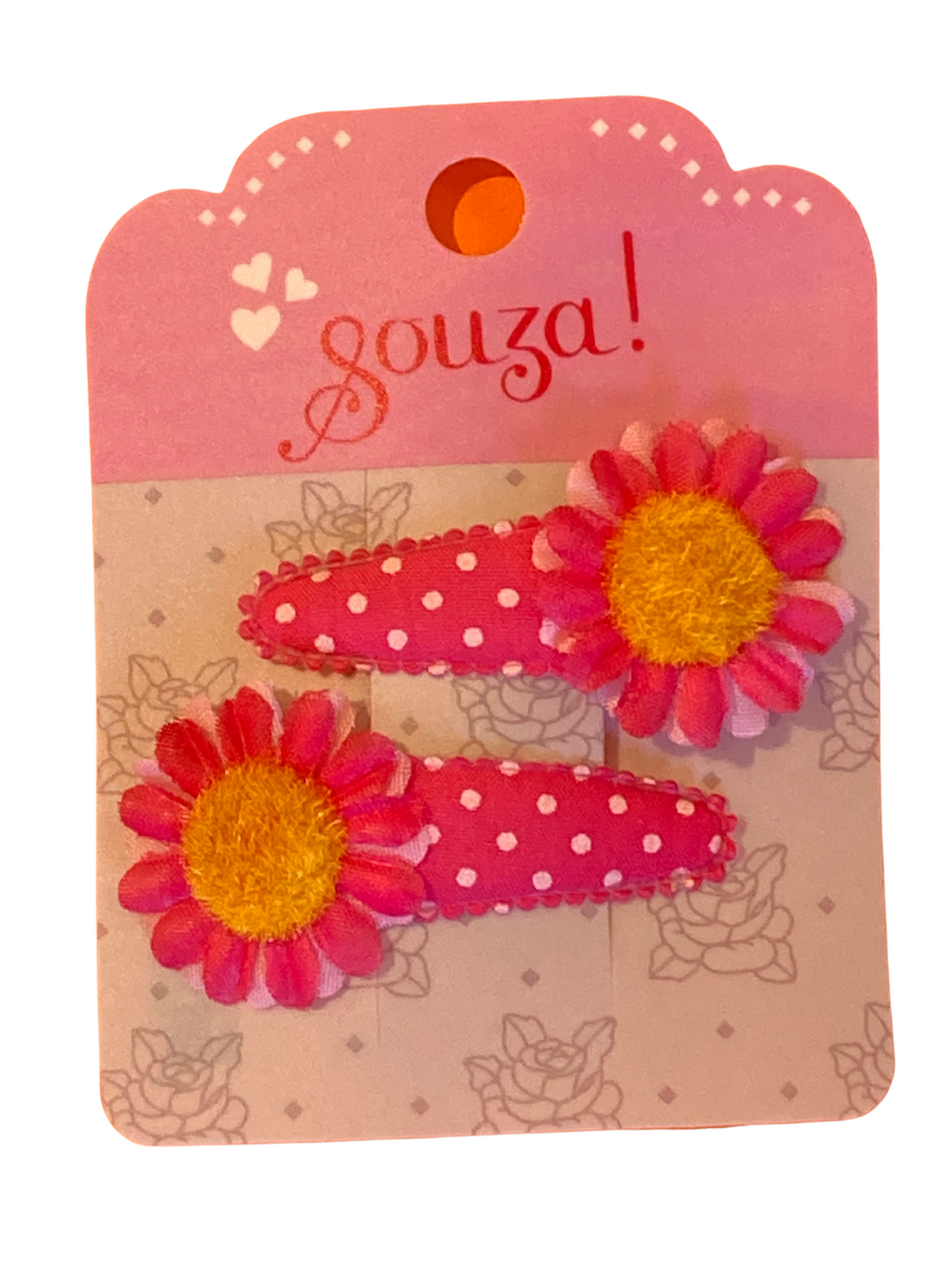 Souza for Kids set van 2 haarspeldjes Brent roze bloem - 3690
