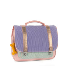 Afbeelding in Gallery-weergave laden, Stones and Bones - 024005 Boekentas Cassis - CORDUROY Lavender &amp; Aqua
