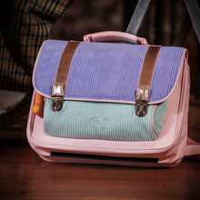 Afbeelding in Gallery-weergave laden, Stones and Bones - 024005 Boekentas Cassis - CORDUROY Lavender &amp; Aqua
