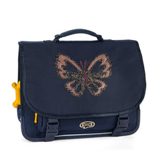 Afbeelding in Gallery-weergave laden, Stones and Bones - 019316 Boekentas Cedar - GLITTER BUTTERFLY navy
