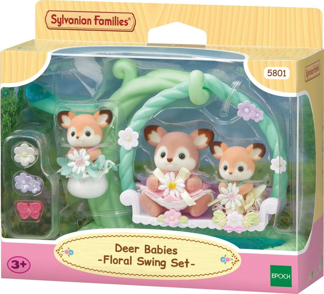 Sylvanian Families 5801 - Deer Babies floral swing set