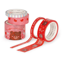 Afbeelding in Gallery-weergave laden, Legami Valentijn - Set van 5 Teddy Bear Paper Sticky Tapes (Washi tape) - Tape By Tape
