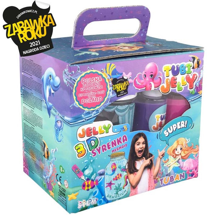 Tuban - Tubi Jelly 3D set met 6 kleuren en klein aquarium - Zeemeermin