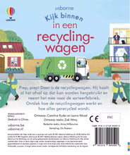 Afbeelding in Gallery-weergave laden, Usborne educatief kartonboek - Kijk binnen in een recyclingwagen. 3+
