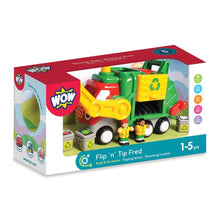 Afbeelding in Gallery-weergave laden, WOW Toys Flip &#39;n&#39; Tip Fred Recycling, vuilniswagen - 01018
