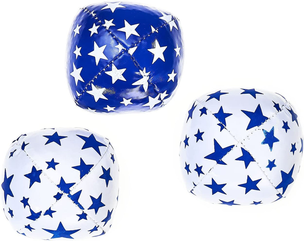 Acrobat set van 3 jongleerballen 75gr blauw/wit - 515774