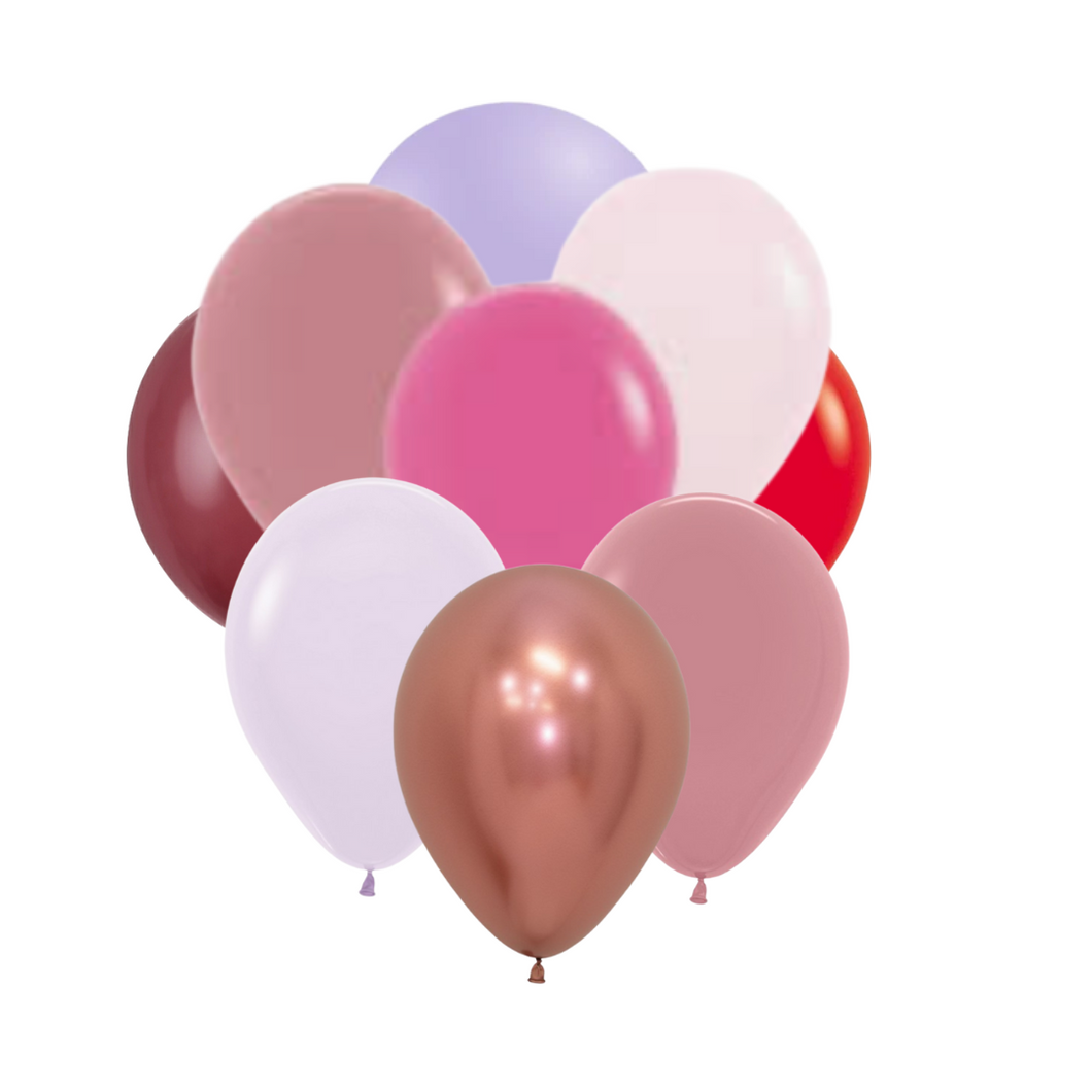 Arwen Noyez 🩷 Ballonnenmix roze/rood tinten - set 20 stuks