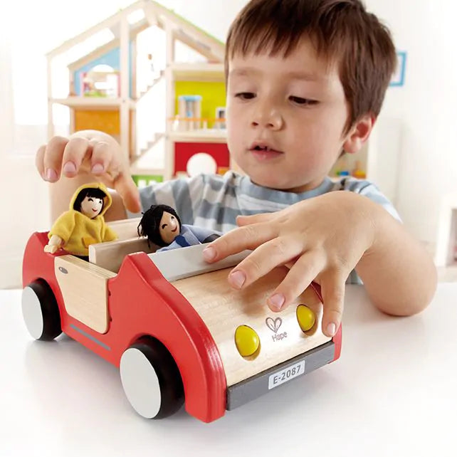 Hape Toys houten poppenhuis familie auto - E3475