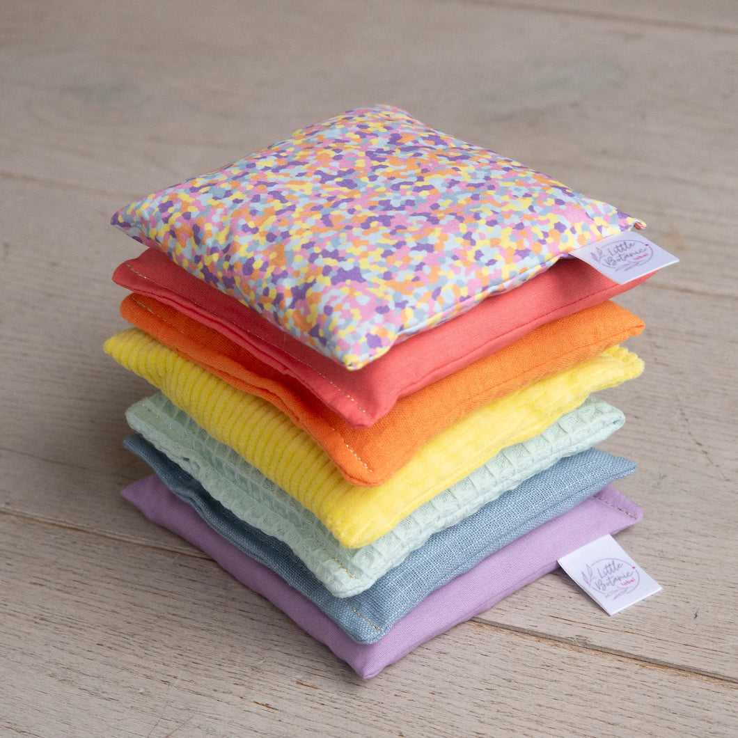 Little Botanic Label - Sensorische pittenzakjes 7 stuks - Pastel + confetti pastel