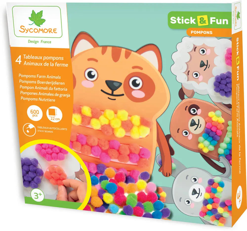Sycomore Stick & Fun - Pompons boerderijdieren