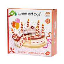 Afbeelding in Gallery-weergave laden, Tender Leaf Toys houten verjaardagstaart chocolade - met kaarsjes
