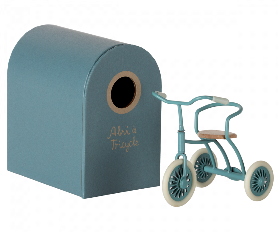 Maileg Abri à tricycle, driewieler voor muizen - Petrol blauw 11-3104-00