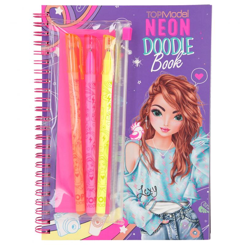 Depesche Topmodel NEON Doodle kleurboek met neon stiften - 11932_A