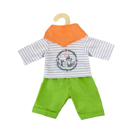 Poppenkleding outfit vosje - voor pop 28-35 cm