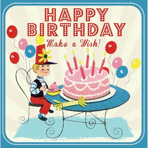 Wenskaart Happy Birthday - Boys * Make a Wish!
