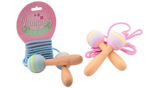 Afbeelding in Gallery-weergave laden, Springtouw met houten bollen - Pastel blauw
