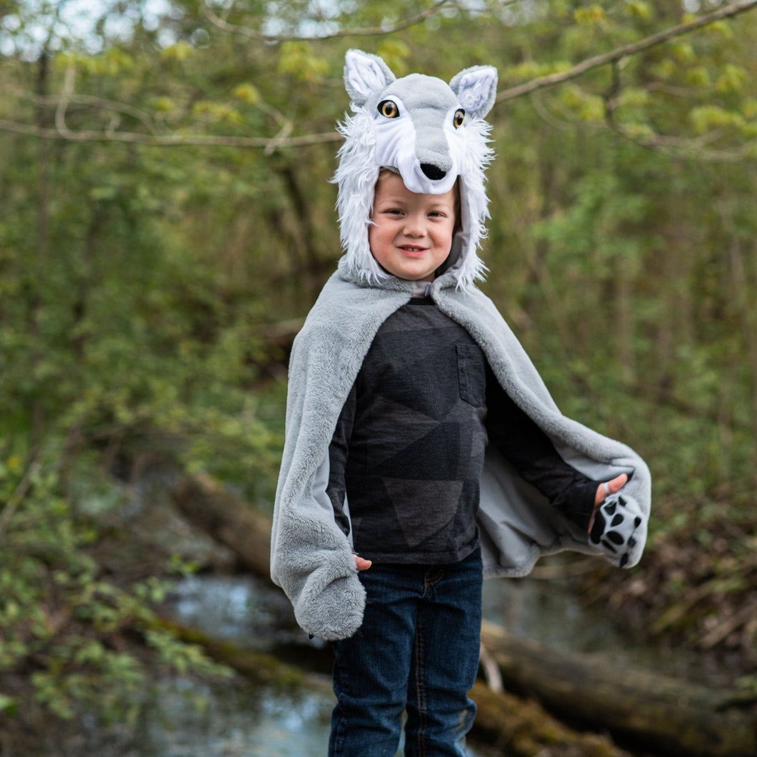 Great Pretenders verkleedcape Woodland Wolf cape, maat 2-3 jaar