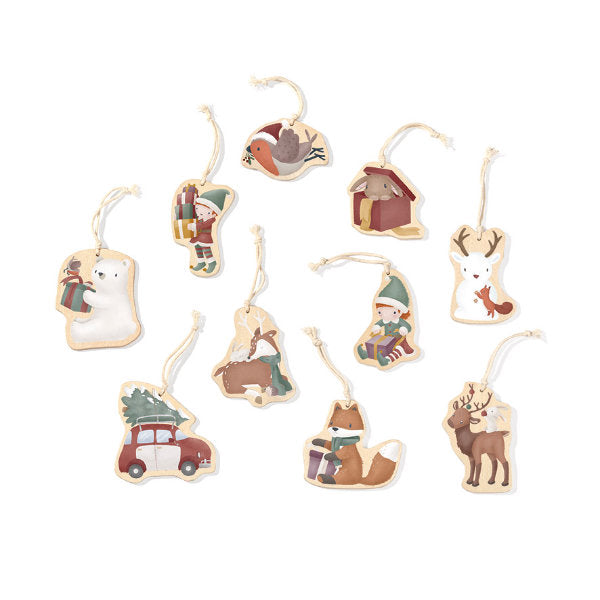 Little Dutch set 10 houten hangers Kerstmis - LD125001