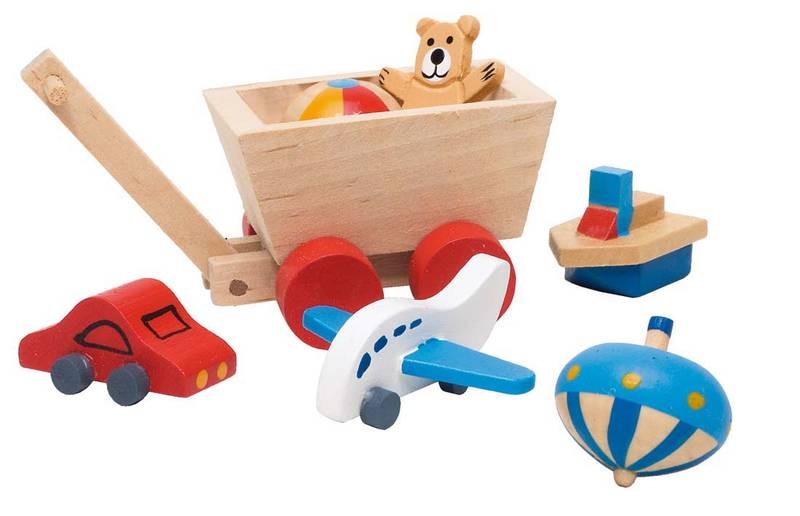 Goki poppenhuis speelgoed accessoires set 7-delig