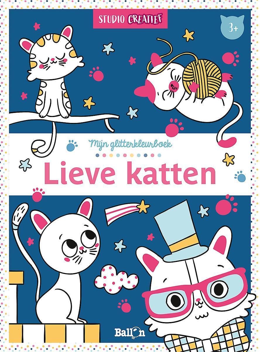 Balllon Studio Creatief, Mijn glitterkleurboek - Lieve katten