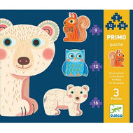 Djeco Primo puzzel in het bos, 9,12,15 stukjes - DJ07143
