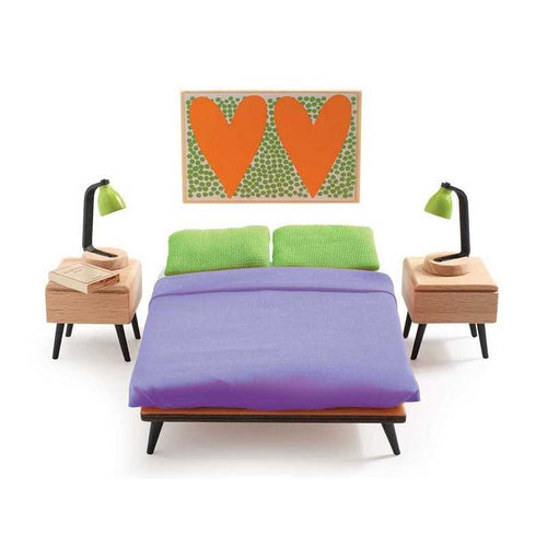 Djeco DJ07825 Poppenhuis meubels - Ouderslaapkamer