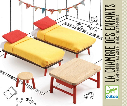 Djeco DJ07826 Poppenhuis meubels - Kinderslaapkamer