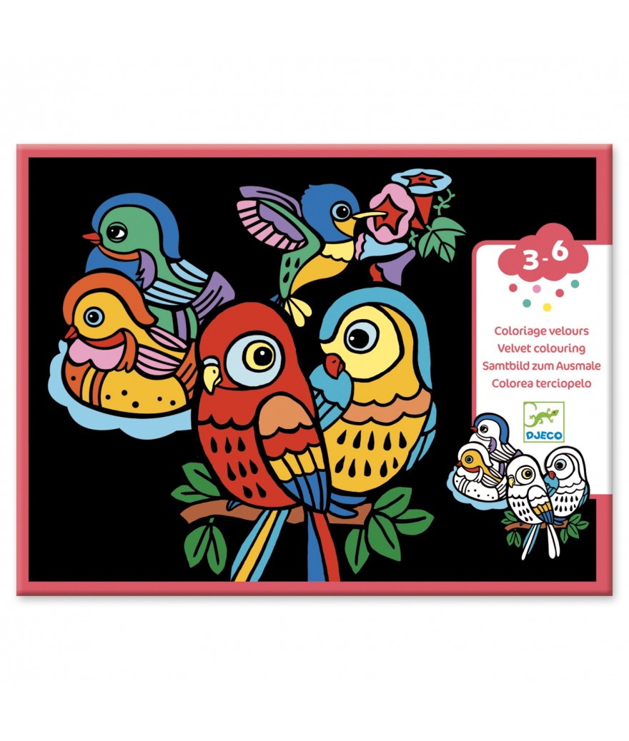 Djeco fluwelen kleurplaten, Baby vogels - DJ09099