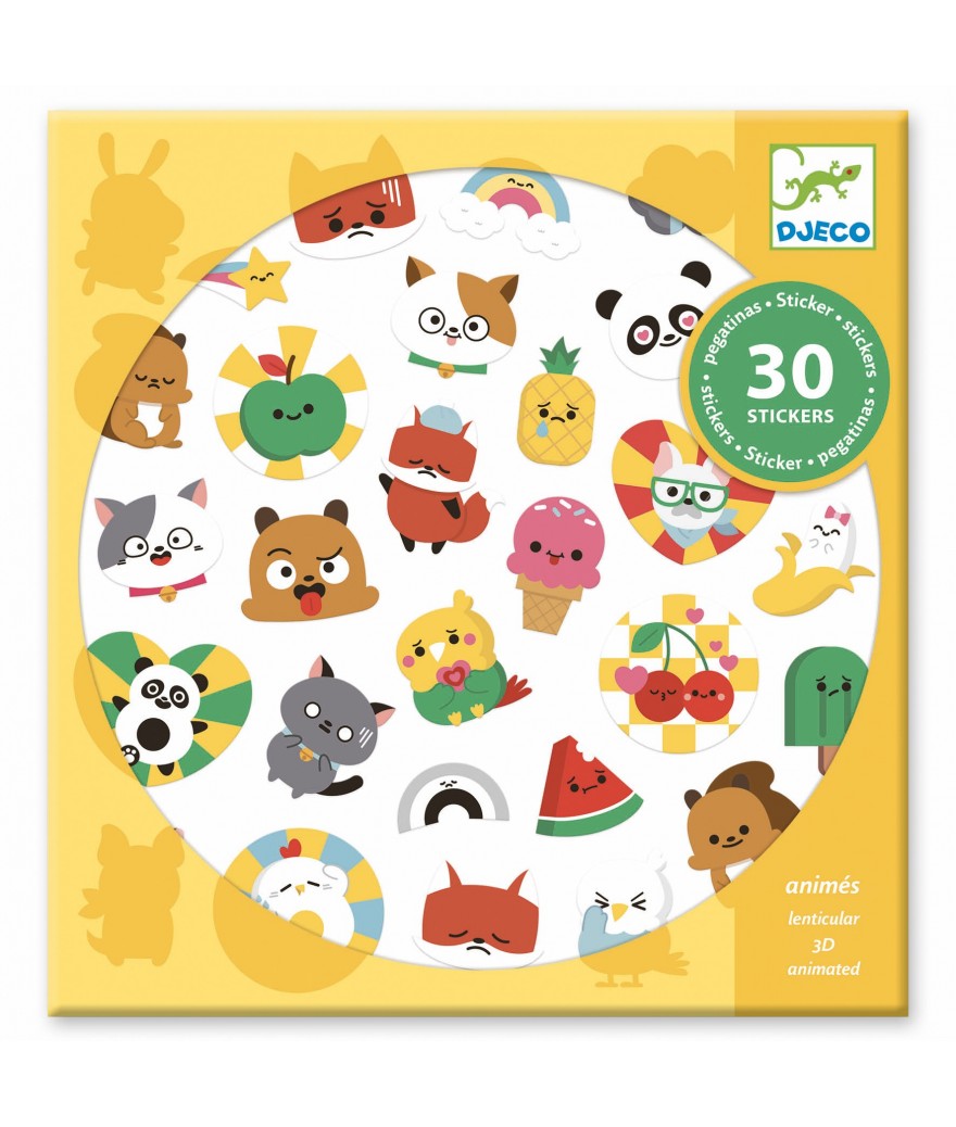 Djeco 3D stickerset Emoji, set 30 stuks - DJ09266