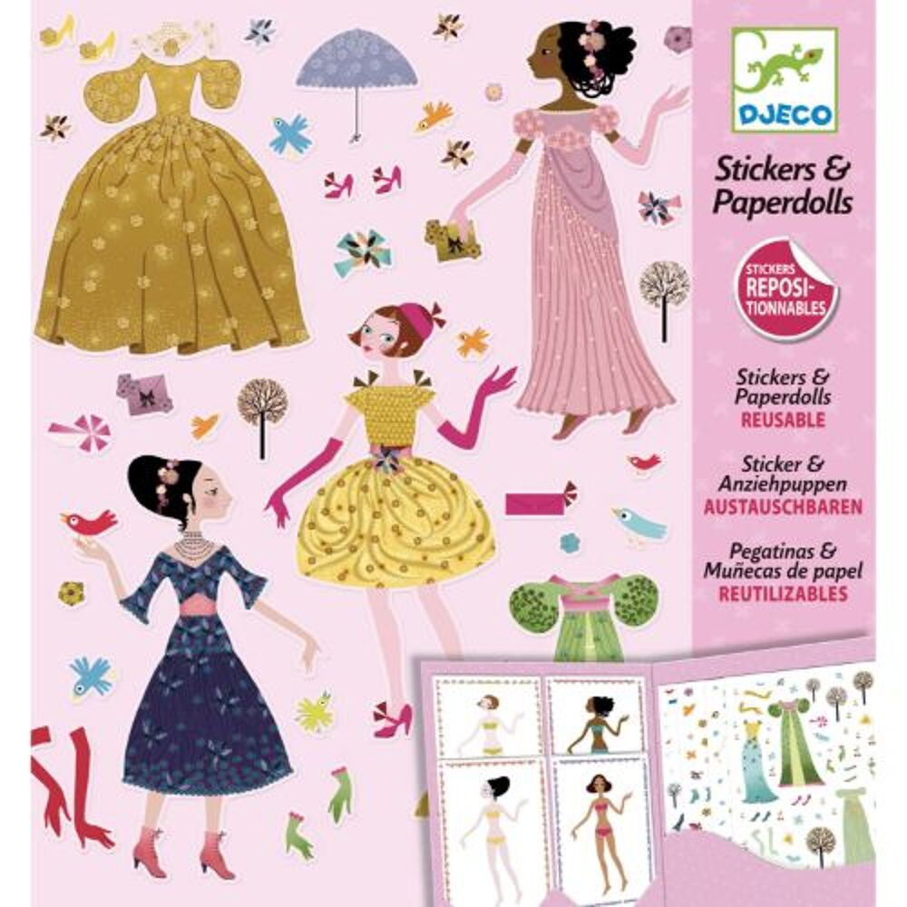 Djeco stickers & poppetjes van papier, jurken voor alle seizoenen - DJ09690