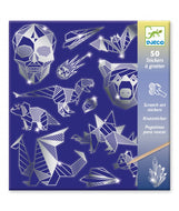 Djeco set van 50 metallic scratch stickers, Iron - DJ09737