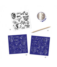 Afbeelding in Gallery-weergave laden, Djeco set van 50 metallic scratch stickers, Iron - DJ09737
