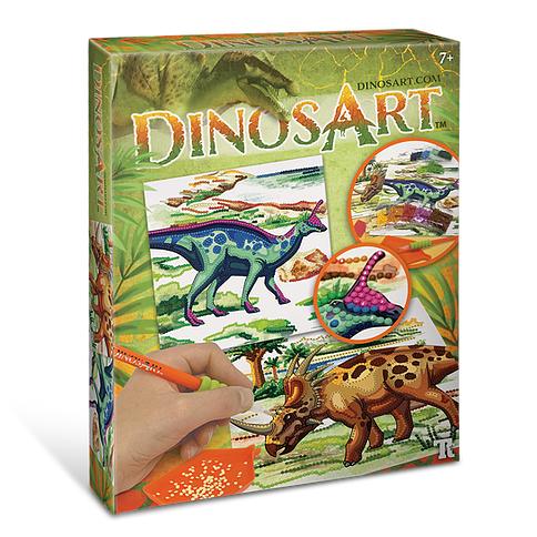 DinosArt strass stenen op nummer Dino's, Diamond painting dinosaurussen