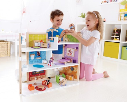 Hape E3403 Houten DIY Dream House poppenhuis incl. meubels