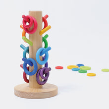 Afbeelding in Gallery-weergave laden, Grimm&#39;s houten sorteerhulp bouwringen Regenboog - 10162
