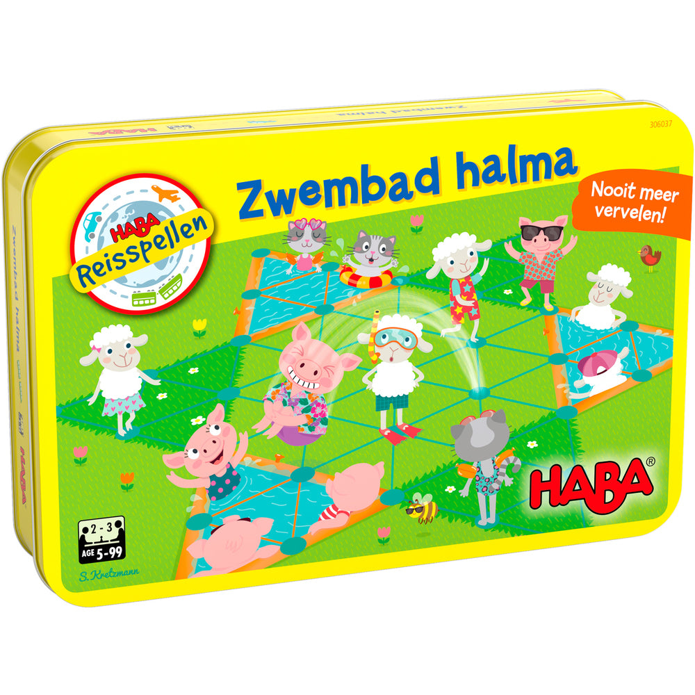 Haba Reisspel Zwembad Halma - 306037 5+