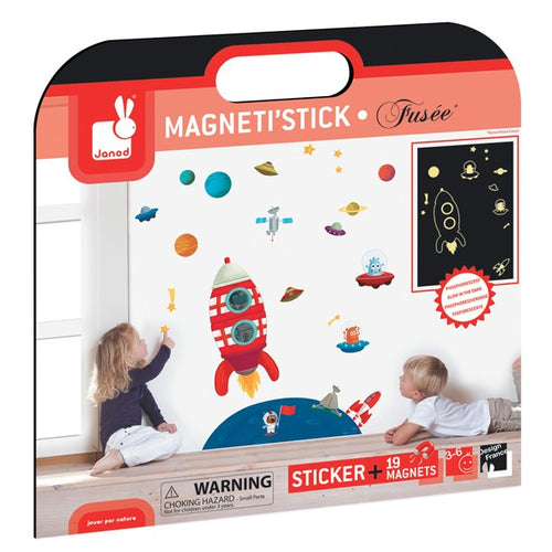 Janod J02846 Muursticker Glow in the dark Raket + magneten