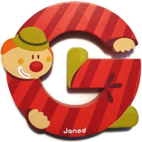 Janod houten letter Clown - letter G
