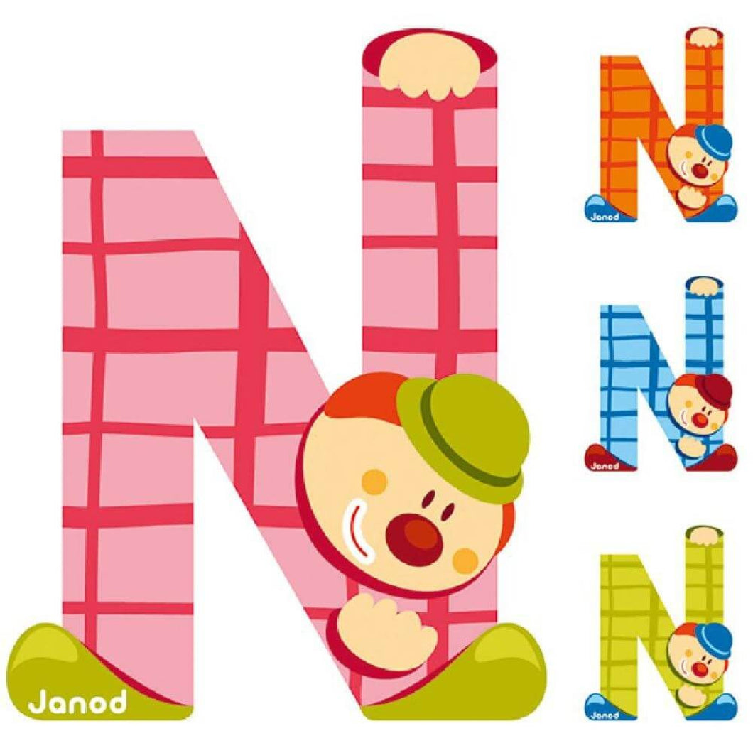 Janod houten letter Clown - letter N
