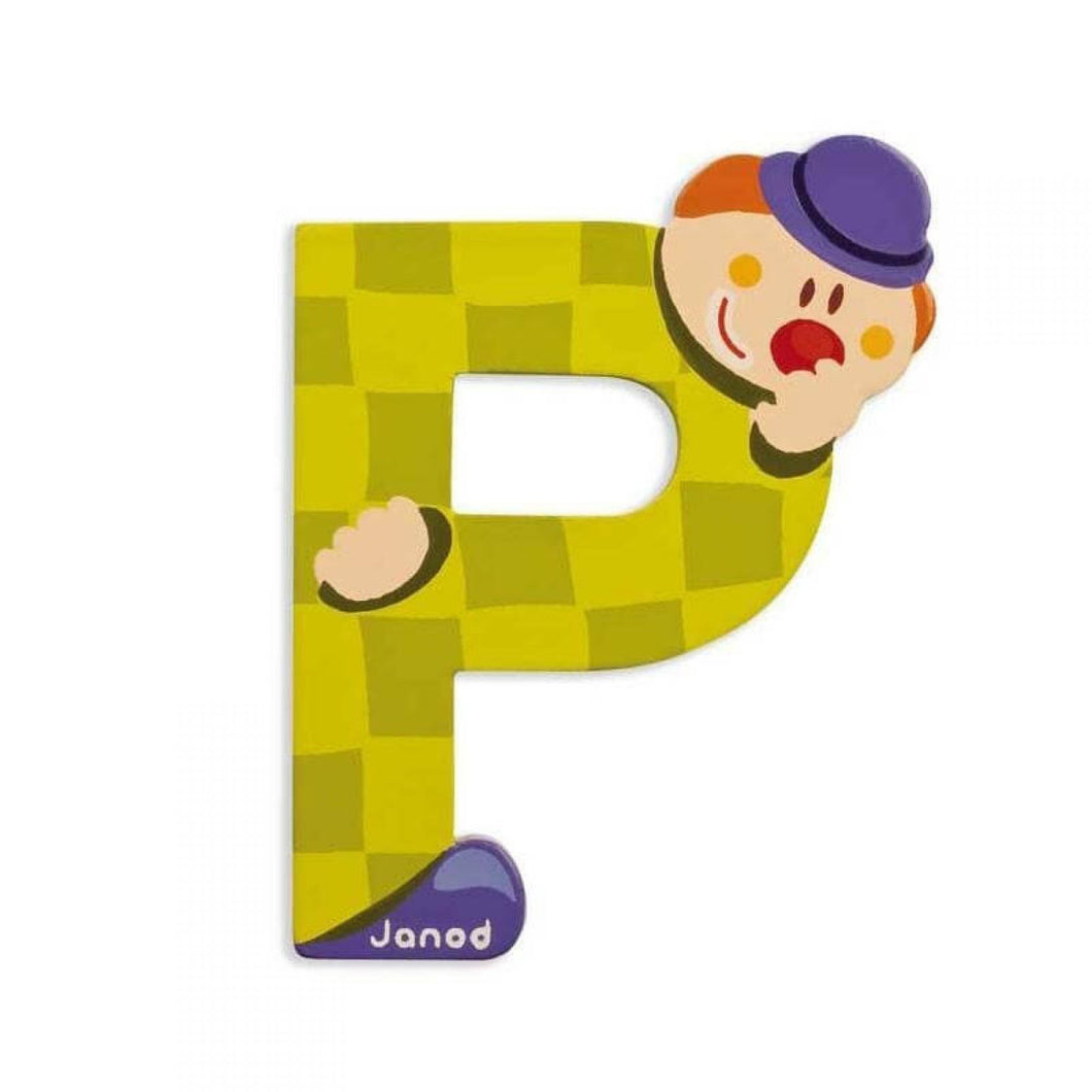 Janod houten letter Clown - letter P