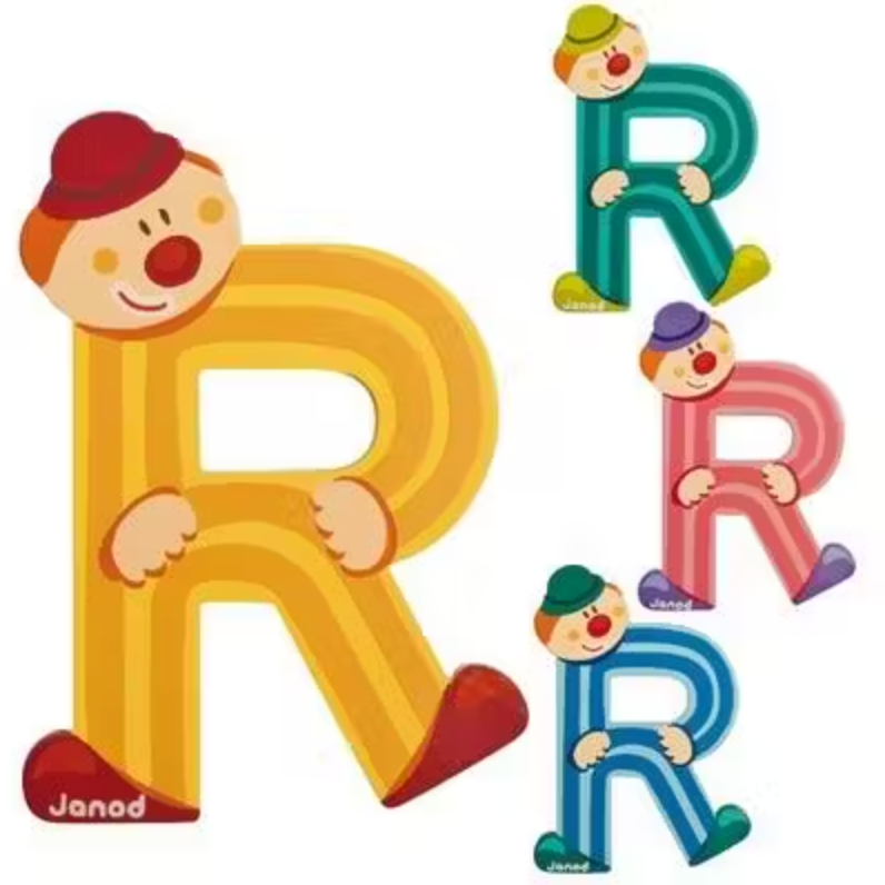 Janod houten letter Clown - letter R