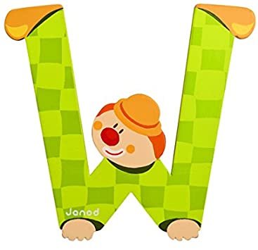 Janod houten letter Clown - letter W