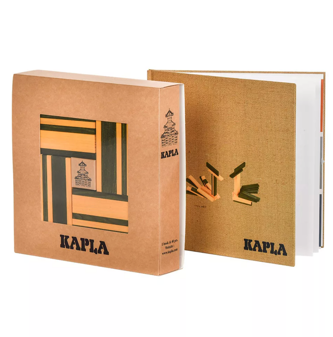 Kapla boek en kleuren 40 plankjes - Geel en groen