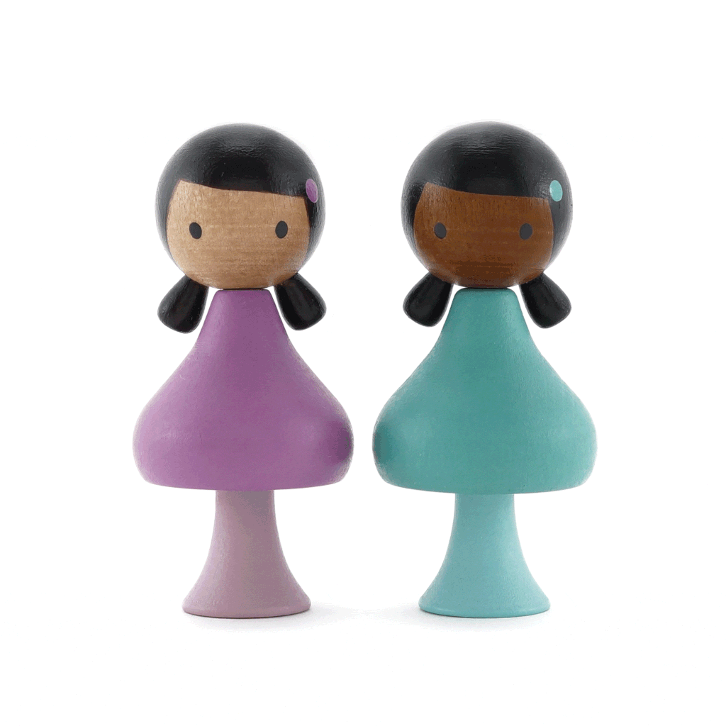 Clicques Girls,houten magnetische meisjes popjes - Lola & Nuri