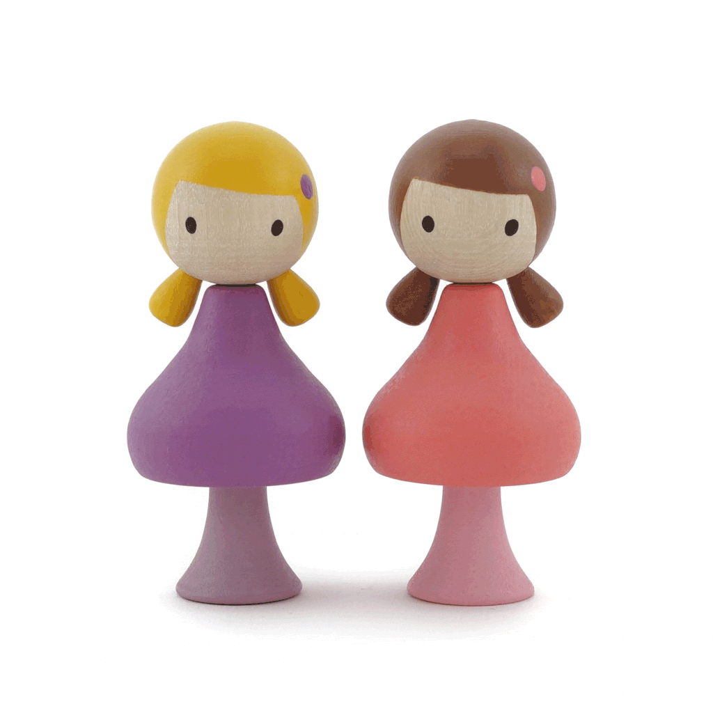 Clicques Girls,houten magnetische meisjes popjes - Lucy & Maggie