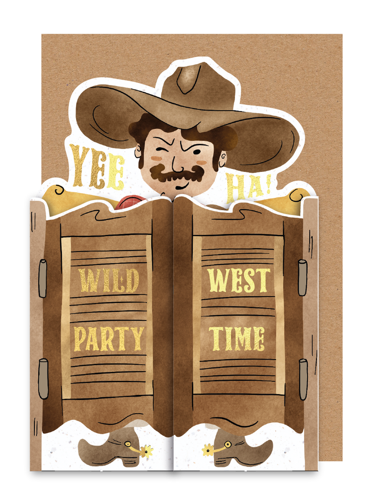 Enfant Terrible wenskaart WILD WEST PARTY TIME - PAB6409