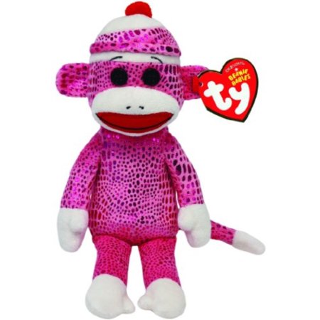 TY Beanie Boos Pluche Sock Monkey Rose 15 cm