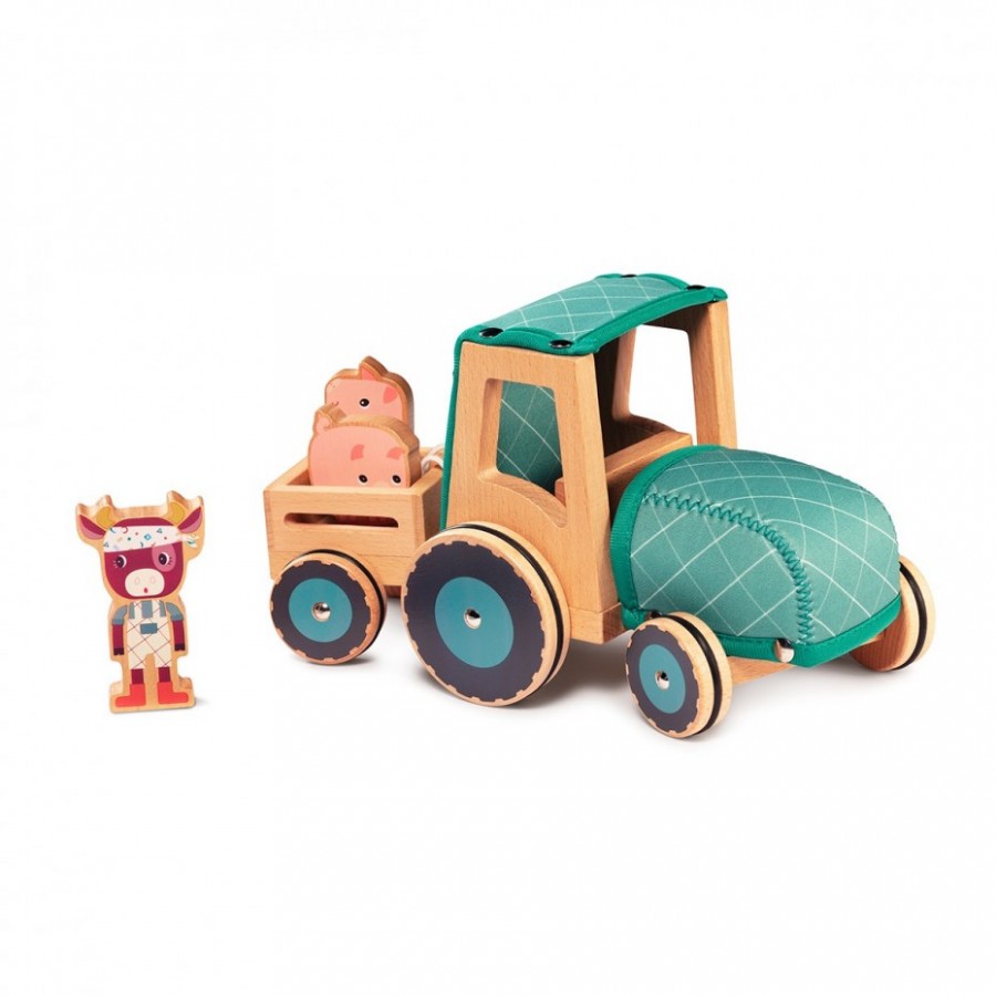 Lilliputiens Rosalie de koe houten traktor / tractor - 83233