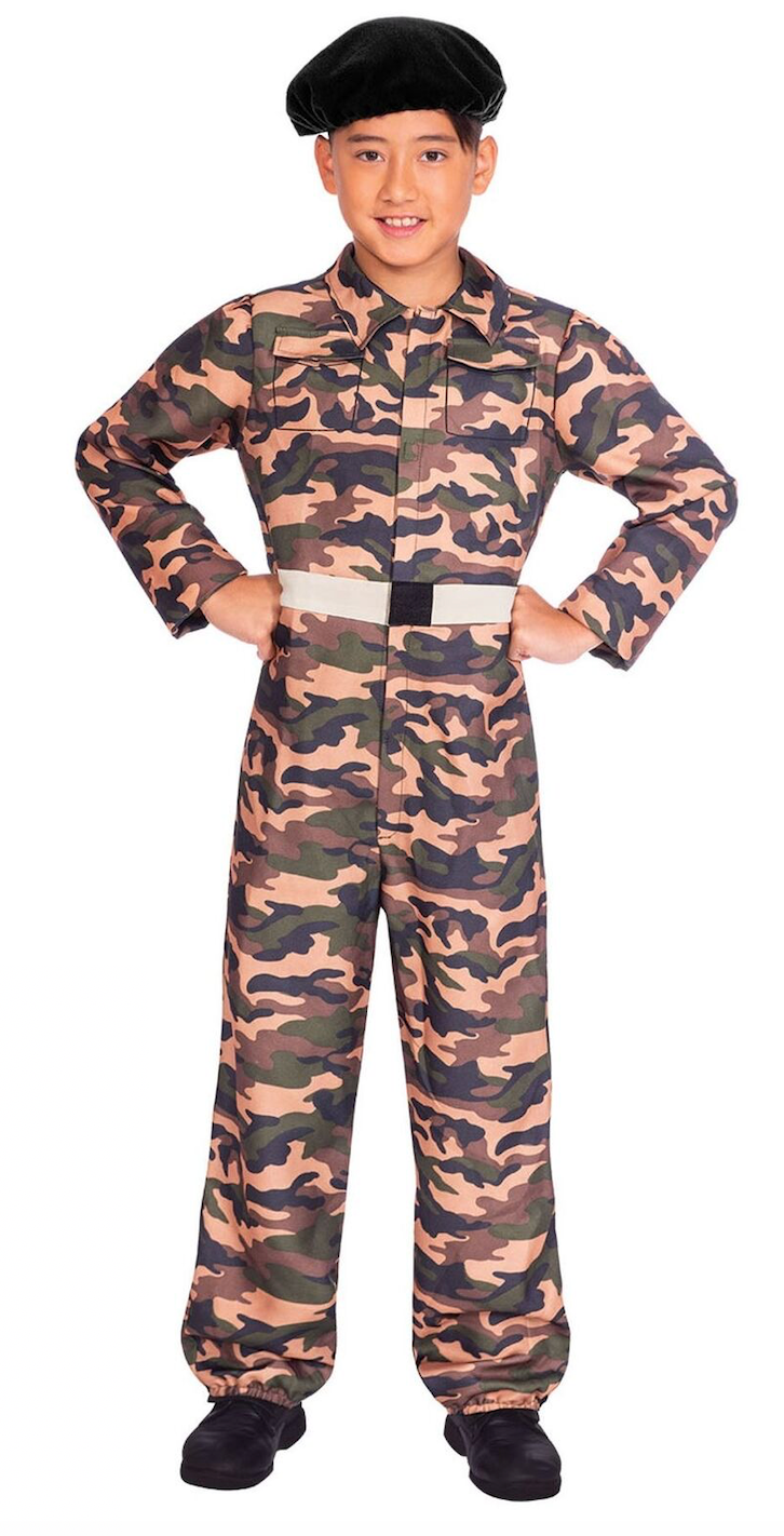 Travis Designs Camo Soldier camouflage soldaat, maat 146/10-12 jaar